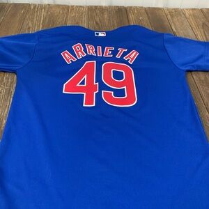 Majestic Chicago Cubs Blue Jake Arrieta Jersey